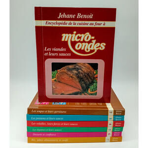 Lot 7 Livres Jehane Benoit Encyclopédie Cuisine Four Micro-Ondes Cookbook‎ Set